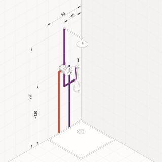 Душевой комплект Kludi Nova Fonte 208313915 с термостатом чёрный матовый